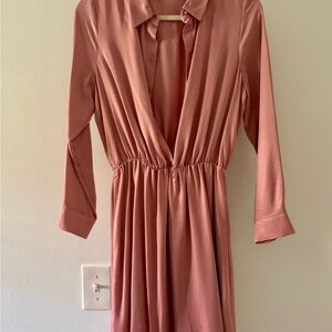 Zara Long Sleeve Pink Dress XS